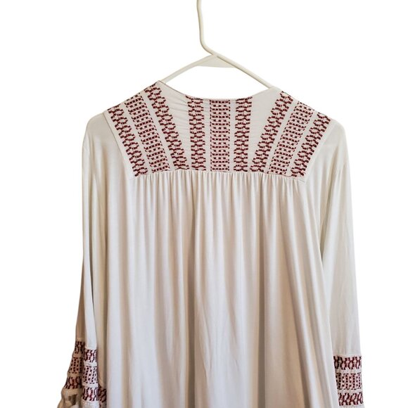 POL Open Tassel Embroidered Lined Cardigan Wide Short Sleeves Large - Picture 6 of 16